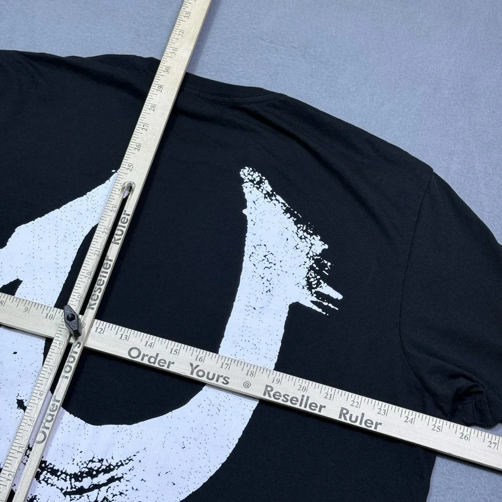 True Religion T Shirt Mens XXL Relaxed Fit Spellout Big Logo Black Retro Street